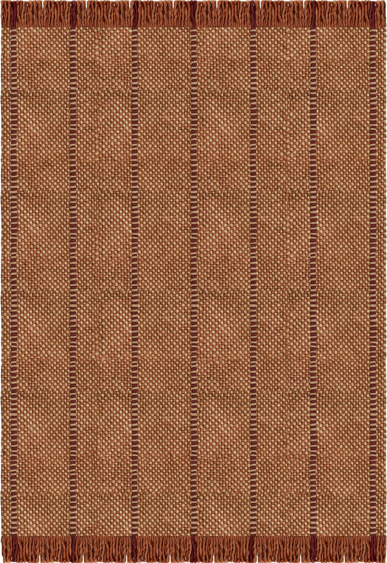 Wollteppich Rost Layered Cord Burgundy Rust, Draufsicht