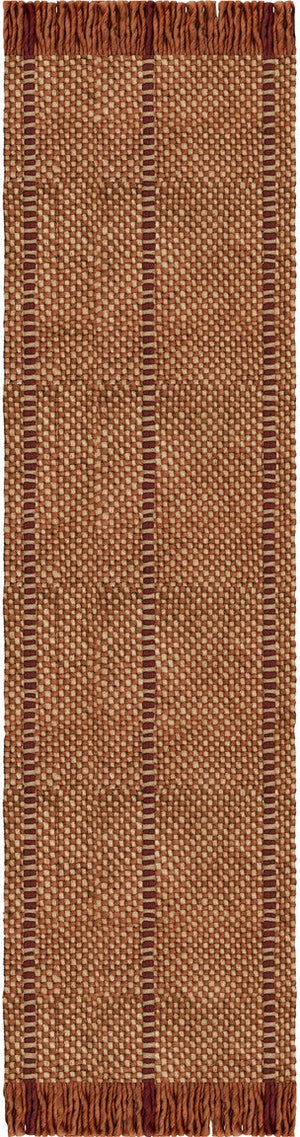 Wollteppich Rost Layered Cord Burgundy Rust, Läufer, Draufsicht