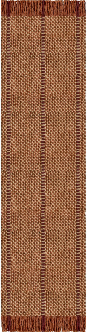 Wollteppich Rost Layered Cord Burgundy Rust, Läufer, Draufsicht