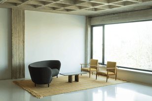 Wollteppich Gelb Layered Cord Yellow Oatmeal, im Wohnzimmer