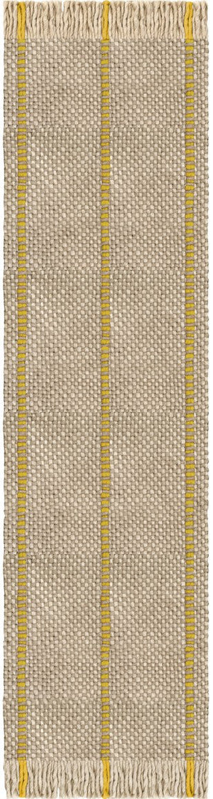 Wollteppich Gelb Layered Cord Yellow Oatmeal, Läufer, Draufsicht
