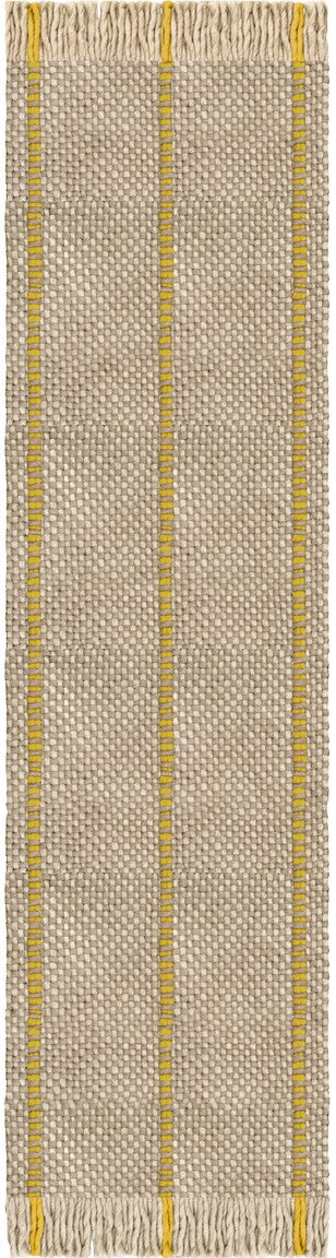 Wollteppich Gelb Layered Cord Yellow Oatmeal, Läufer, Draufsicht