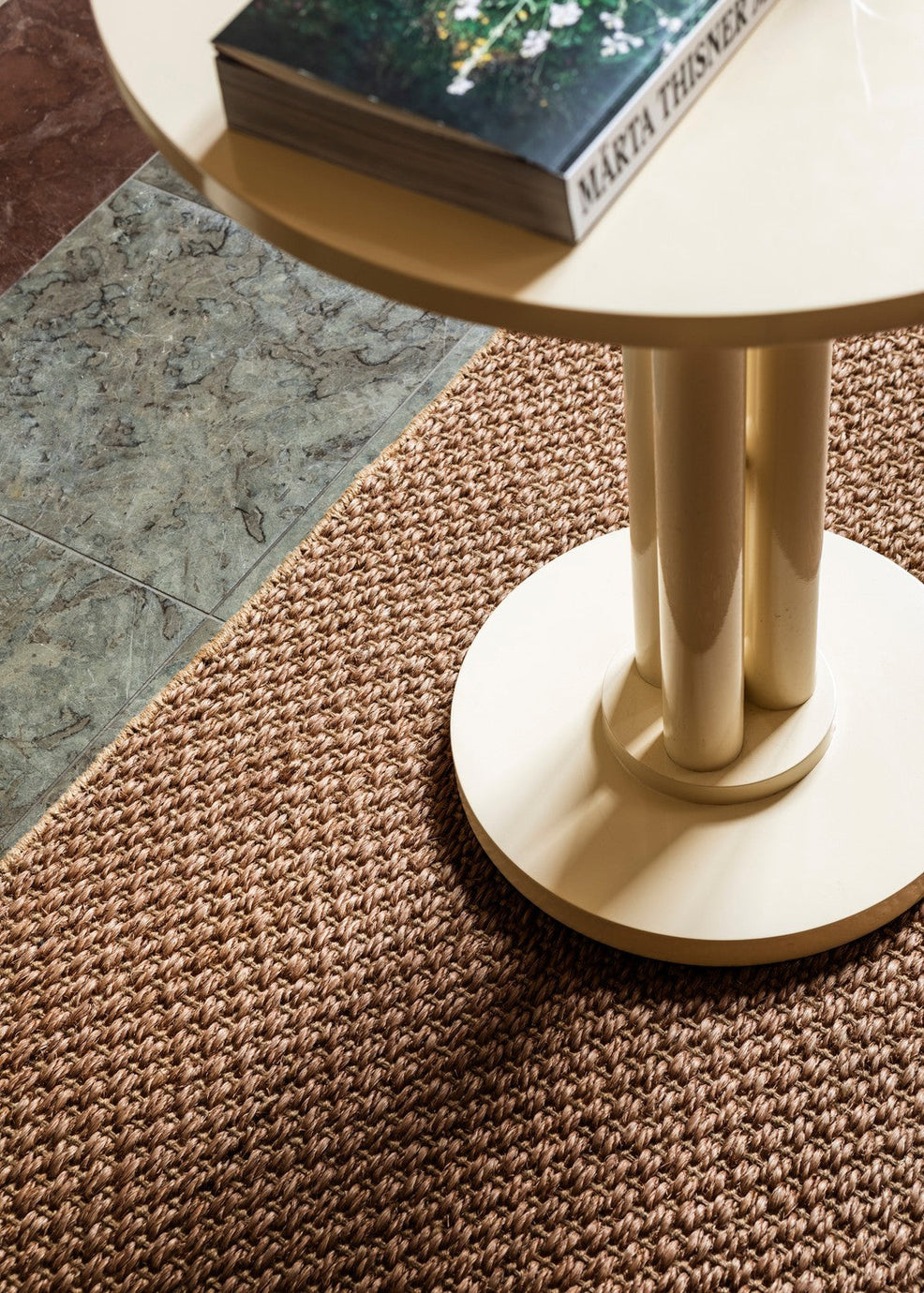 Sisalteppich Braun Layered Basket Weave Brown, Detail des Korbgeflechts