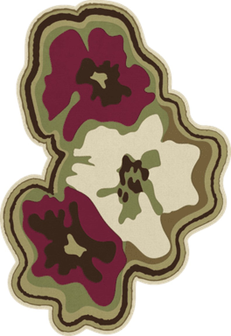 Teppich Layered Collina Strada Petal Olive Plum, Draufsicht