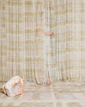 Wollteppich Layered Collina Strada Plaid Haze, im Wohnraum