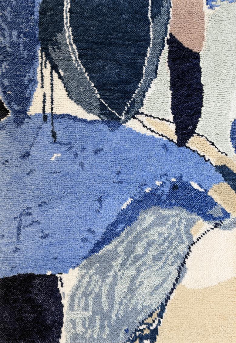 Wollteppich Blau Layered Heather Chontos Blue Lake, Draufsicht