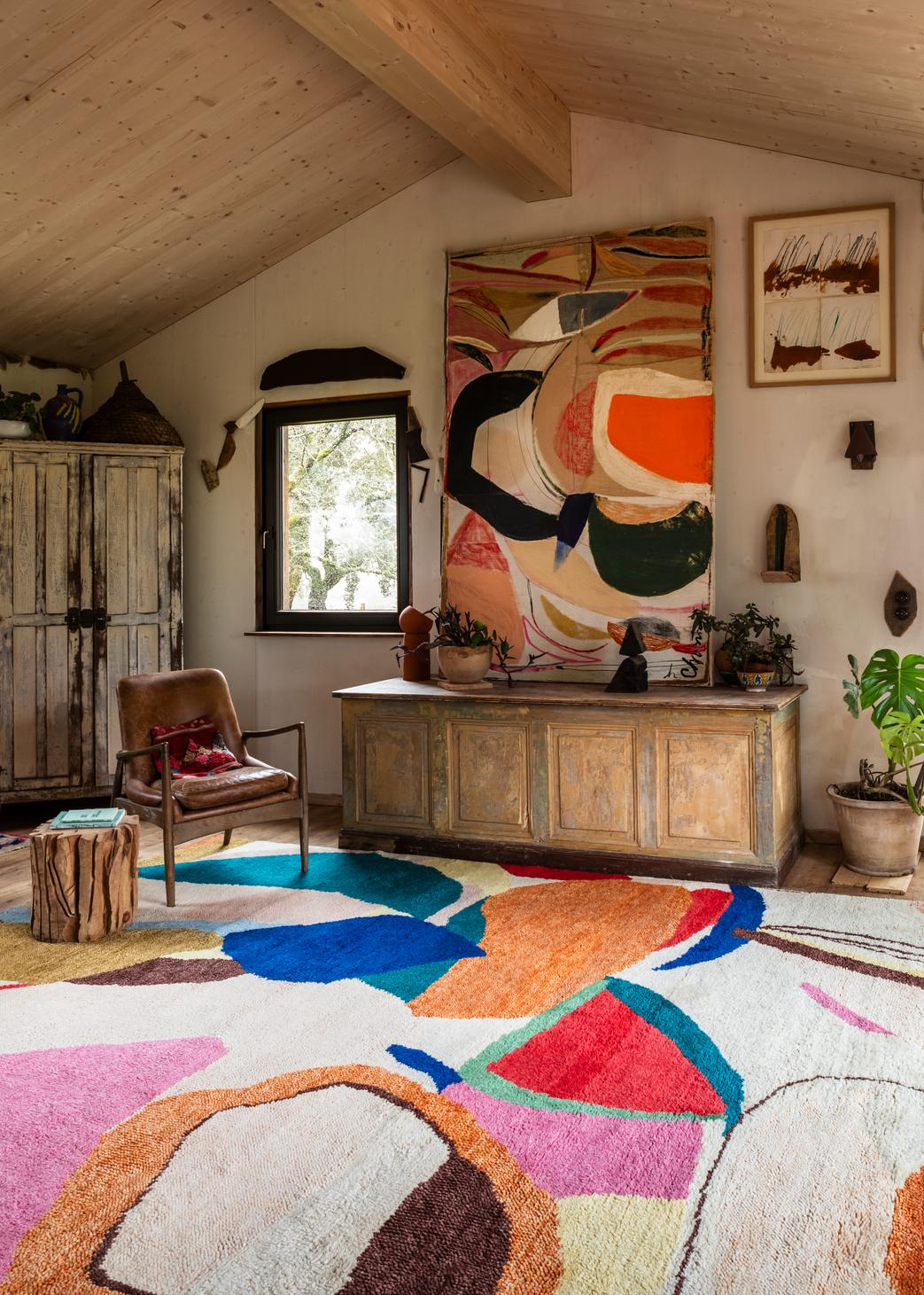 Wollteppich Layered Heather Chontos Kaleidoscope, im Wohnzimmer