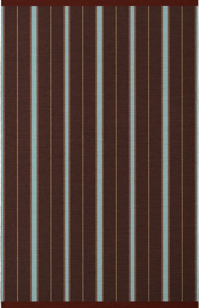 Wollteppich Braun Layered Racer Stripe Betty Brown, Draufsicht