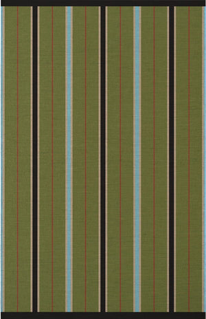 Wollteppich Grün Layered Racer Stripe Cooper Green, Draufsicht