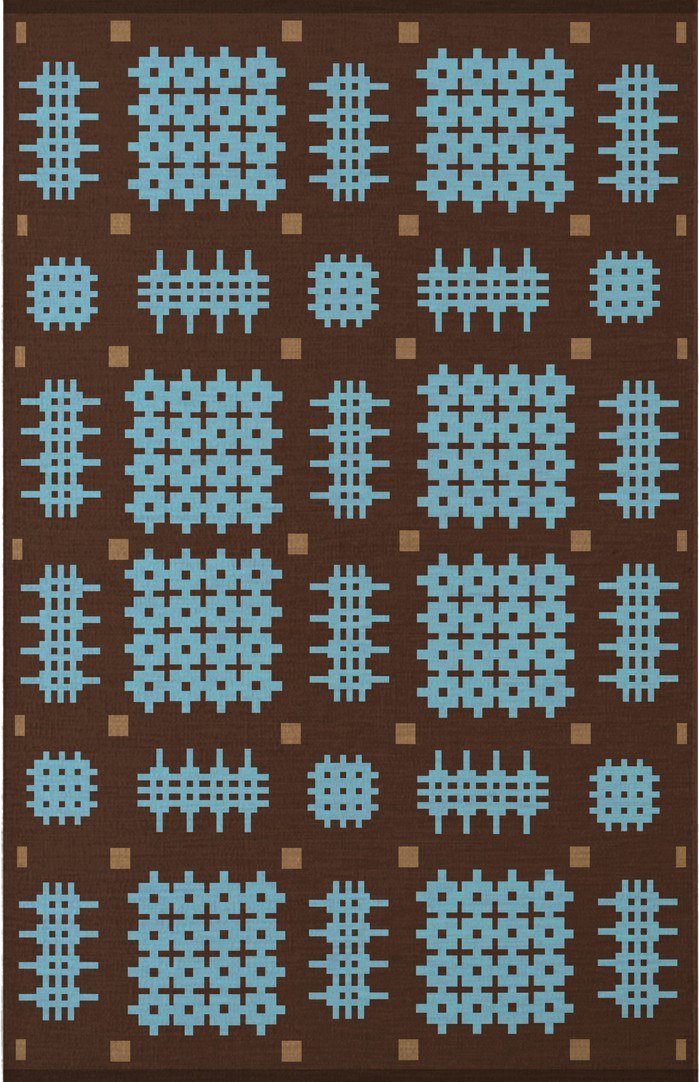 Wollteppich Layered Tom Morris Ryg Olwen Blue, Draufsicht