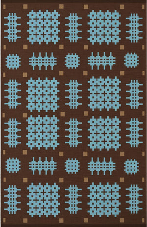 Wollteppich Layered Tom Morris Ryg Olwen Blue, Draufsicht