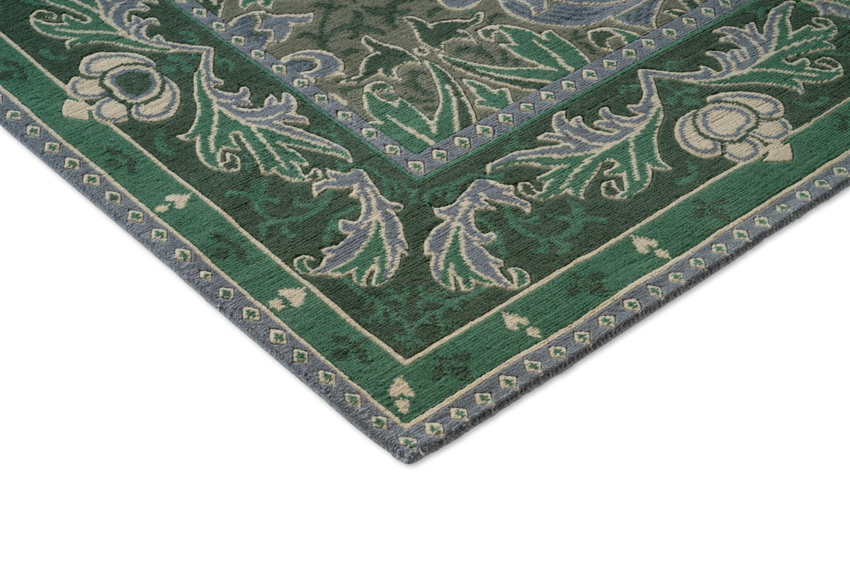 Morris & Co Helena Mineral Teppich, Detail von Ecke und Flor