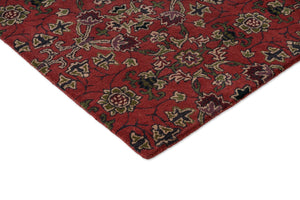 Morris & Co Persian Scroll Plum Teppich, Detail von Ecke und Flor