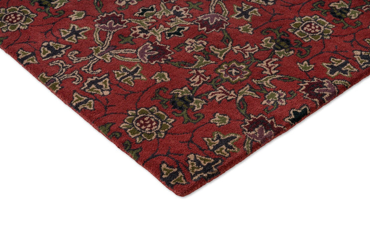 Morris & Co Persian Scroll Plum Teppich, Detail von Ecke und Flor