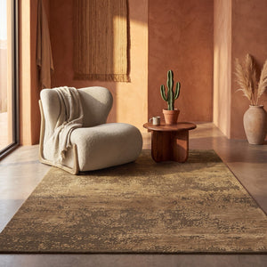 Acsento Laguna Bronze Teppich in Bronzebraun mit sandfarbenen Sprenkeln, im Wohnraum, zweite Ansicht