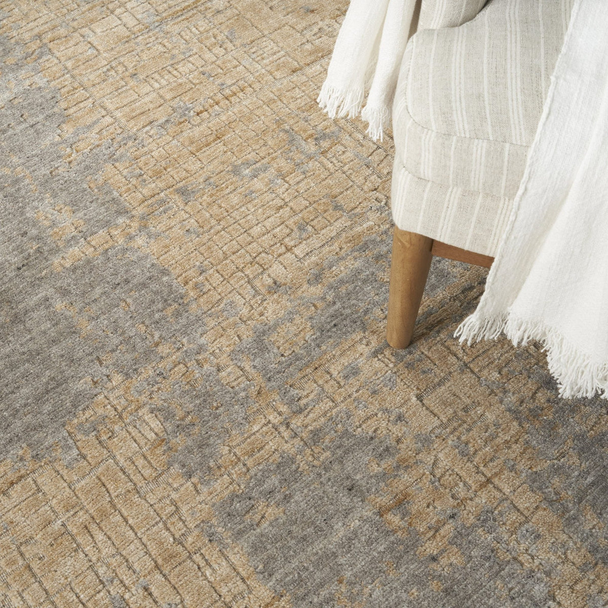 Nourison Harmony HAY05 Grey Gold Teppich, Detail