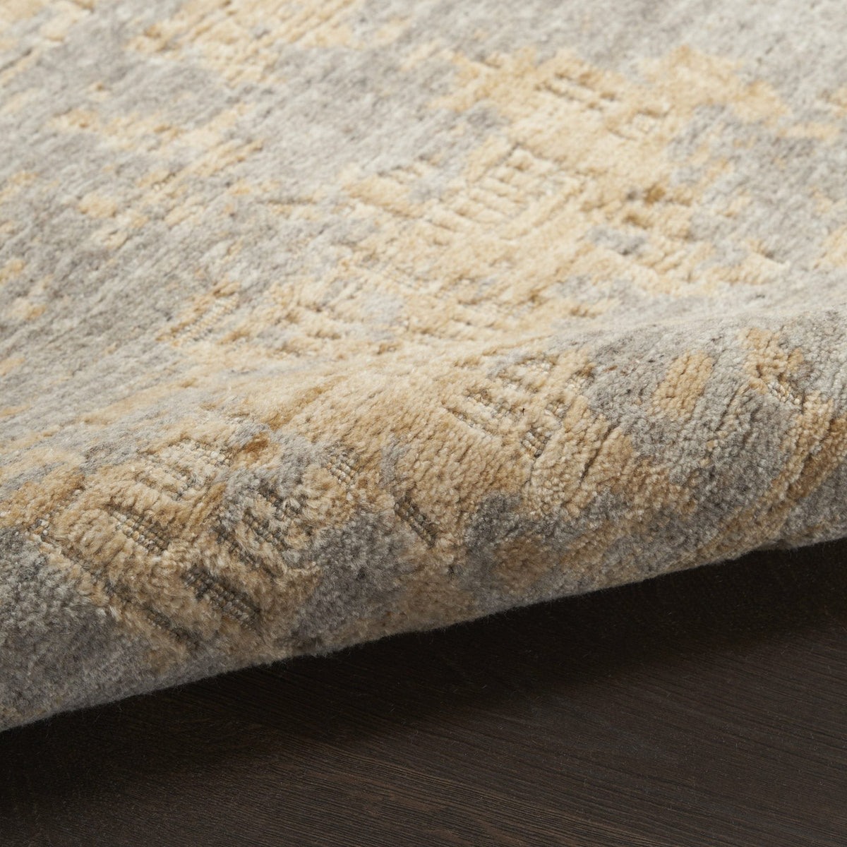 Nourison Harmony HAY05 Grey Gold Teppich, Struktur des Flors