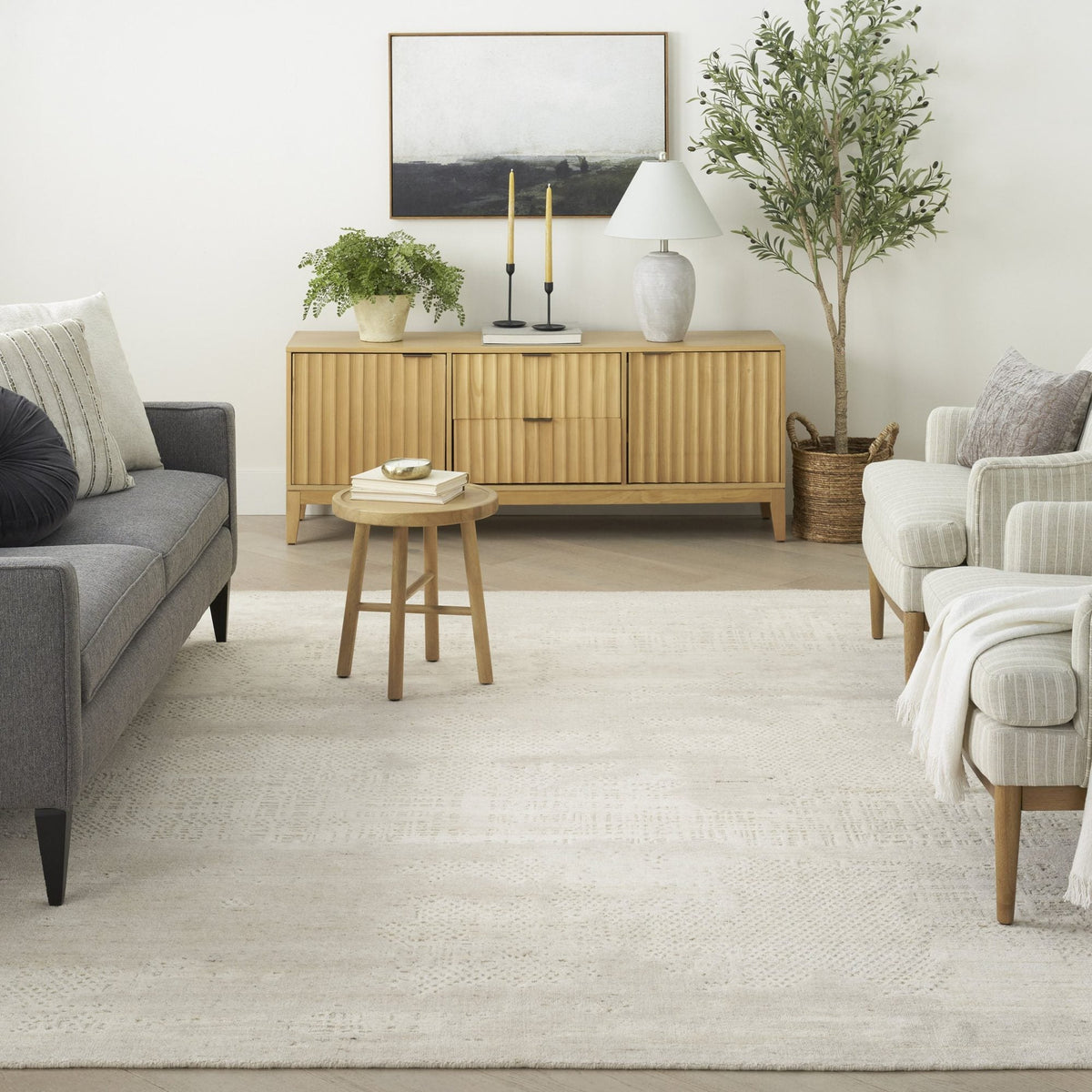Nourison Harmony HAY07 Ivory Teppich, im Wohnraum