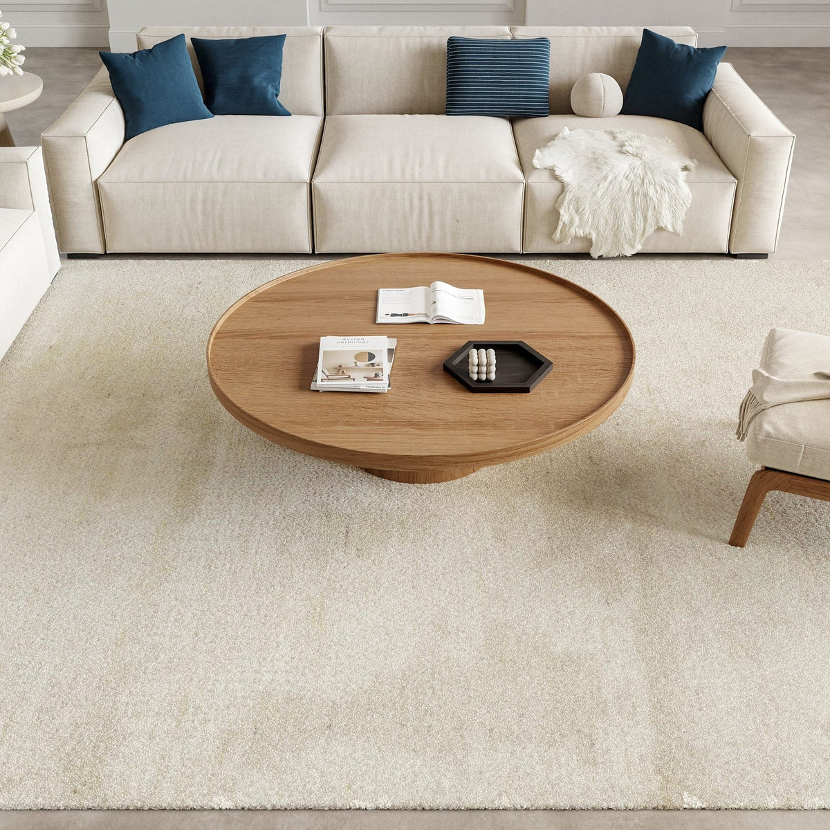 Nourison Harmony HAY07 Ivory Teppich, im Wohnraum
