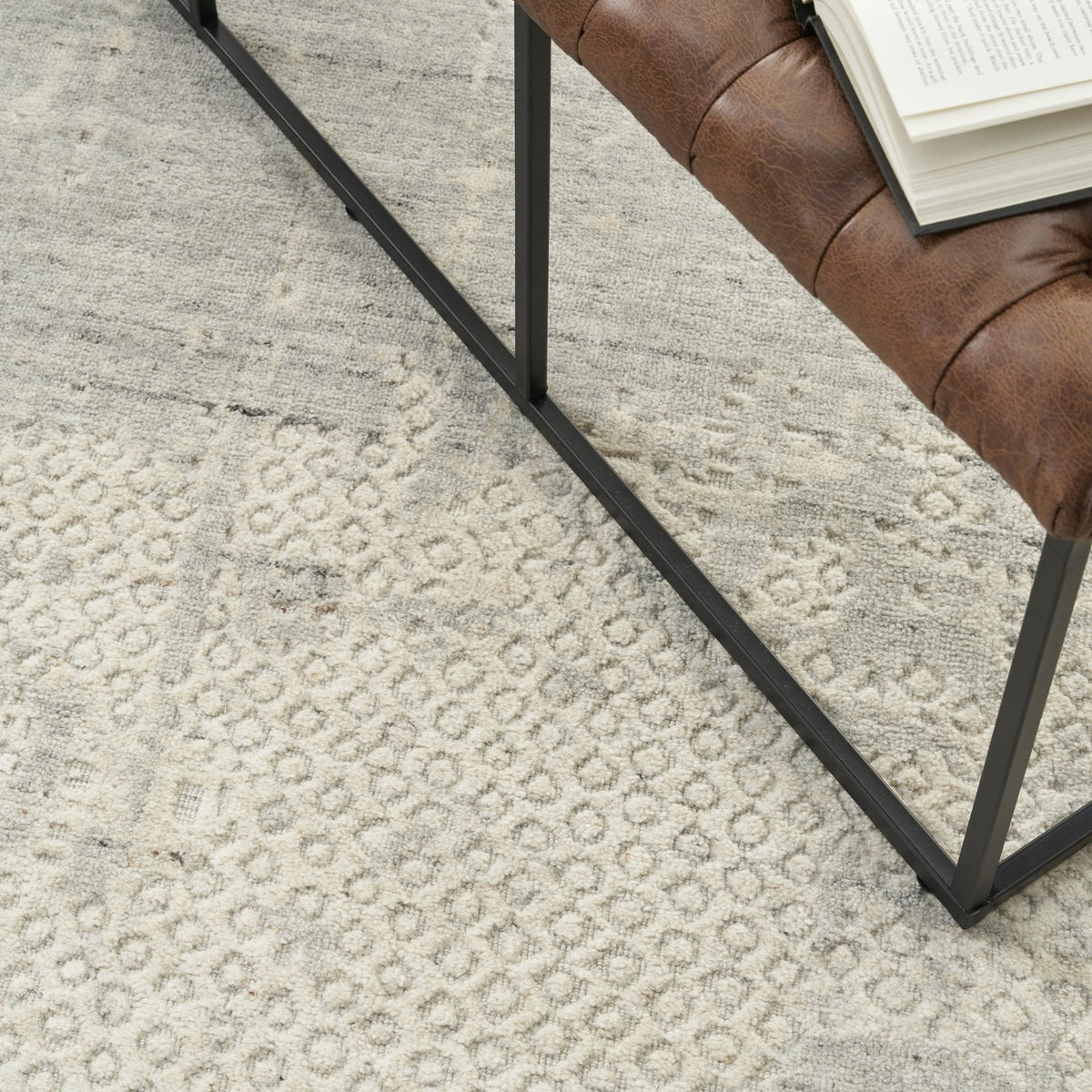 Nourison Harmony HAY04 Ivory Grey Teppich, Detail
