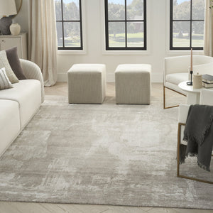 Nourison Harmony HAY06 Silver Grey Teppich, im Wohnraum