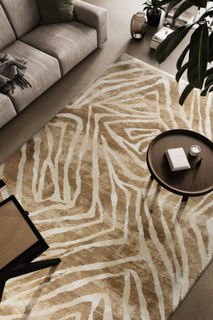 Teppich Ocker gemustert Tapison Home Torino, im Wohnraum