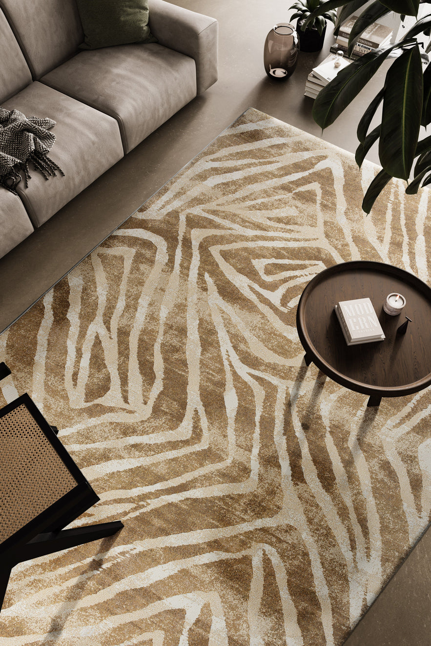 Teppich Ocker gemustert Tapison Home Torino, im Wohnraum