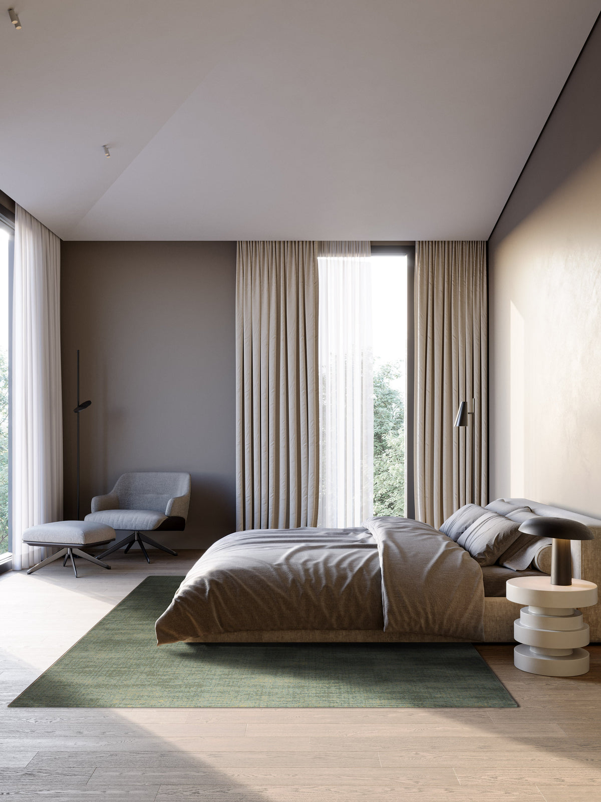 Kurzflorteppich Salbeigrün Tapison Home Torino, im Wohnraum