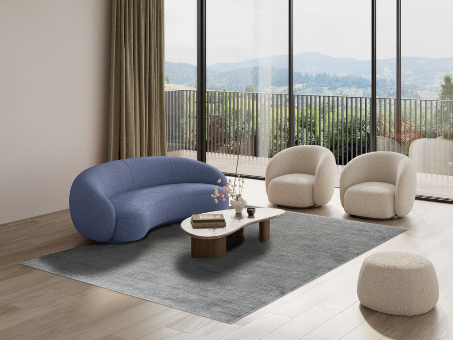 Kurzflorteppich Mittelgrau Tapison Home Torino, im Wohnraum