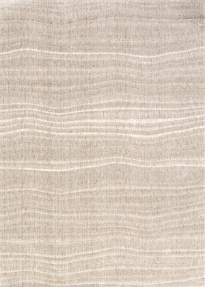 Acsento Duna Linen Teppich in Leinenbeige mit feinen Wellenlinien, Draufsicht