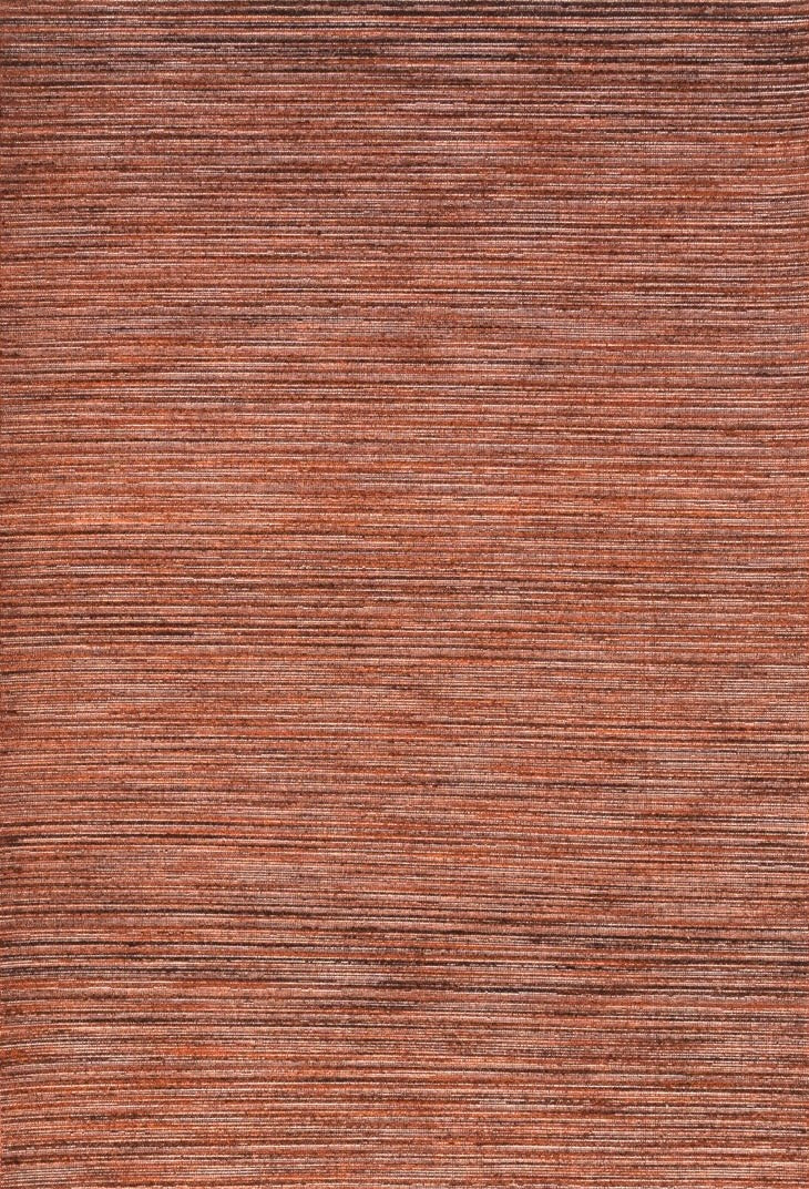 Acsento Origin Brick Teppich in Terrakotta mit Streifen in Ziegelrot und Braun, Draufsicht