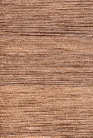 Acsento Origin Brown Teppich in Braun mit Streifen in Cognac und Karamell, Draufsicht