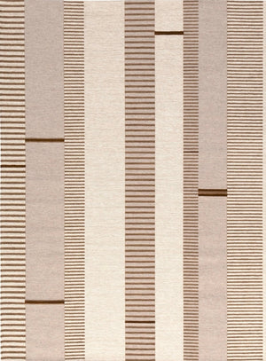 Acsento Oslo Noisette Teppich in Beige mit Streifen in Sand, Elfenbein und Haselnuss, Draufsicht