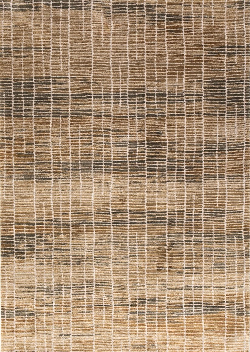 Acsento Siena 68 Teppich in Beige mit sanftem Karo in Sand, Ocker und Anthrazit, Draufsicht