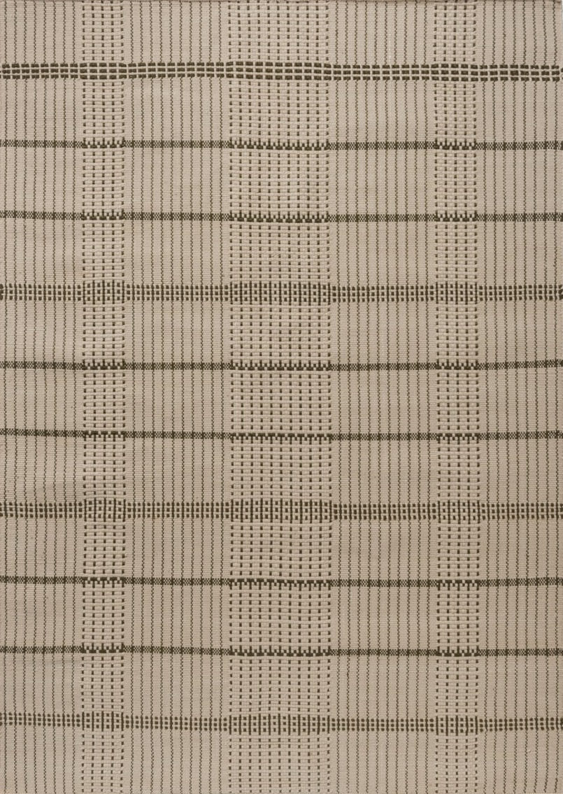 Brink & Campman Zona Stitch Olive outdoor rug in full view showing stitched pattern