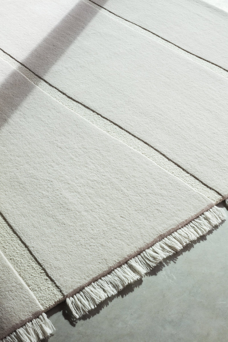 Massimo Atoll Cream cremefarbener Teppich, Detail der Ecke