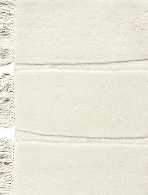Massimo Atoll Cream cremefarbener Teppich, Detail der Fransen