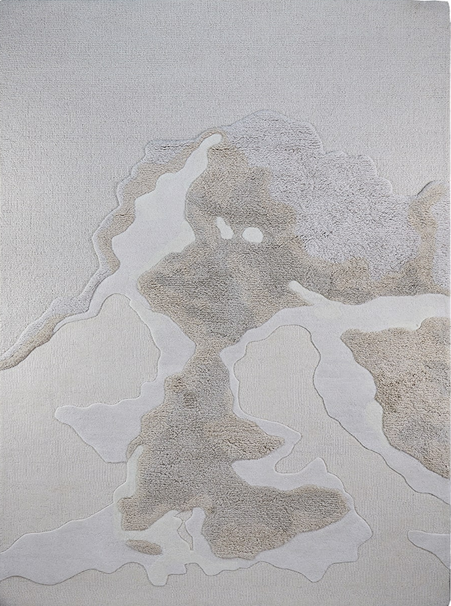 Massimo Cloud 9 Cloudy grauer Wollteppich, Gesamtansicht