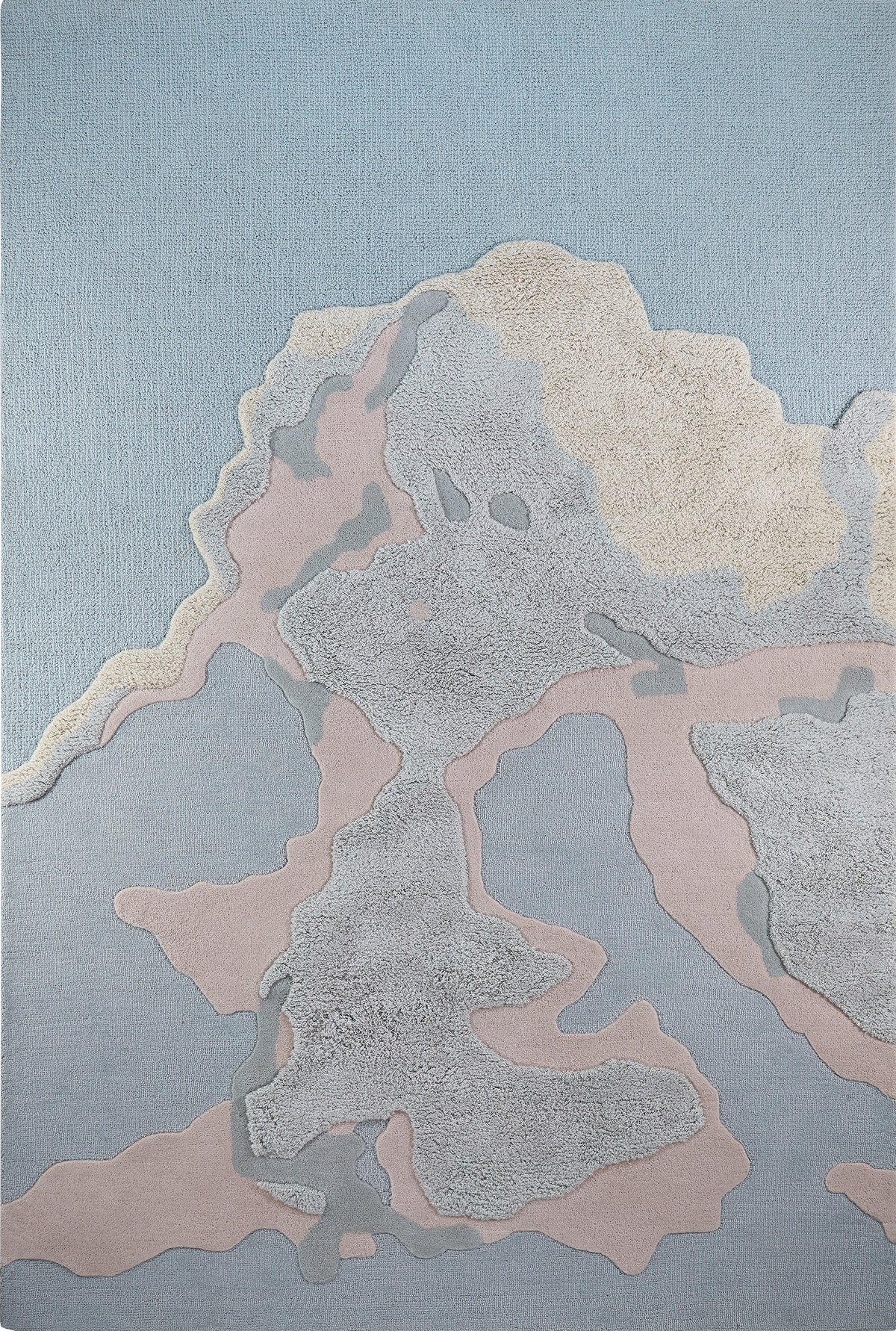 Massimo Cloud 9 Day hellblauer Wollteppich, Draufsicht