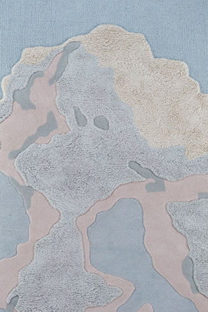 Massimo Cloud 9 Day hellblauer Wollteppich, Detail der Oberfläche