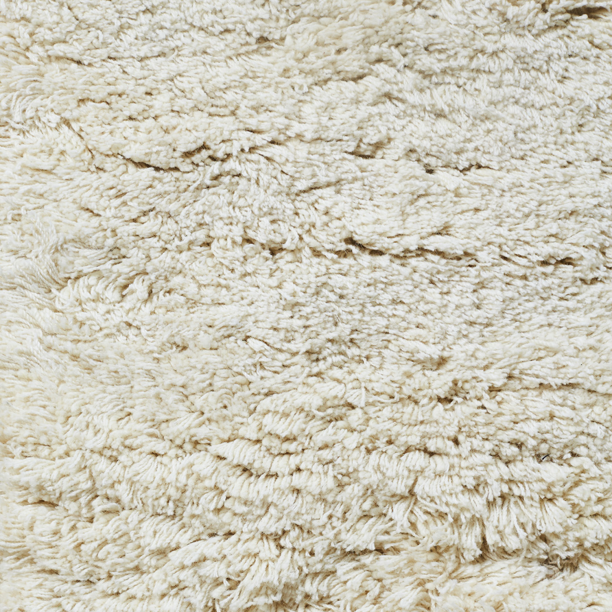Massimo Rya Cream Hochflor Wollteppich, Detail des hohen Flors
