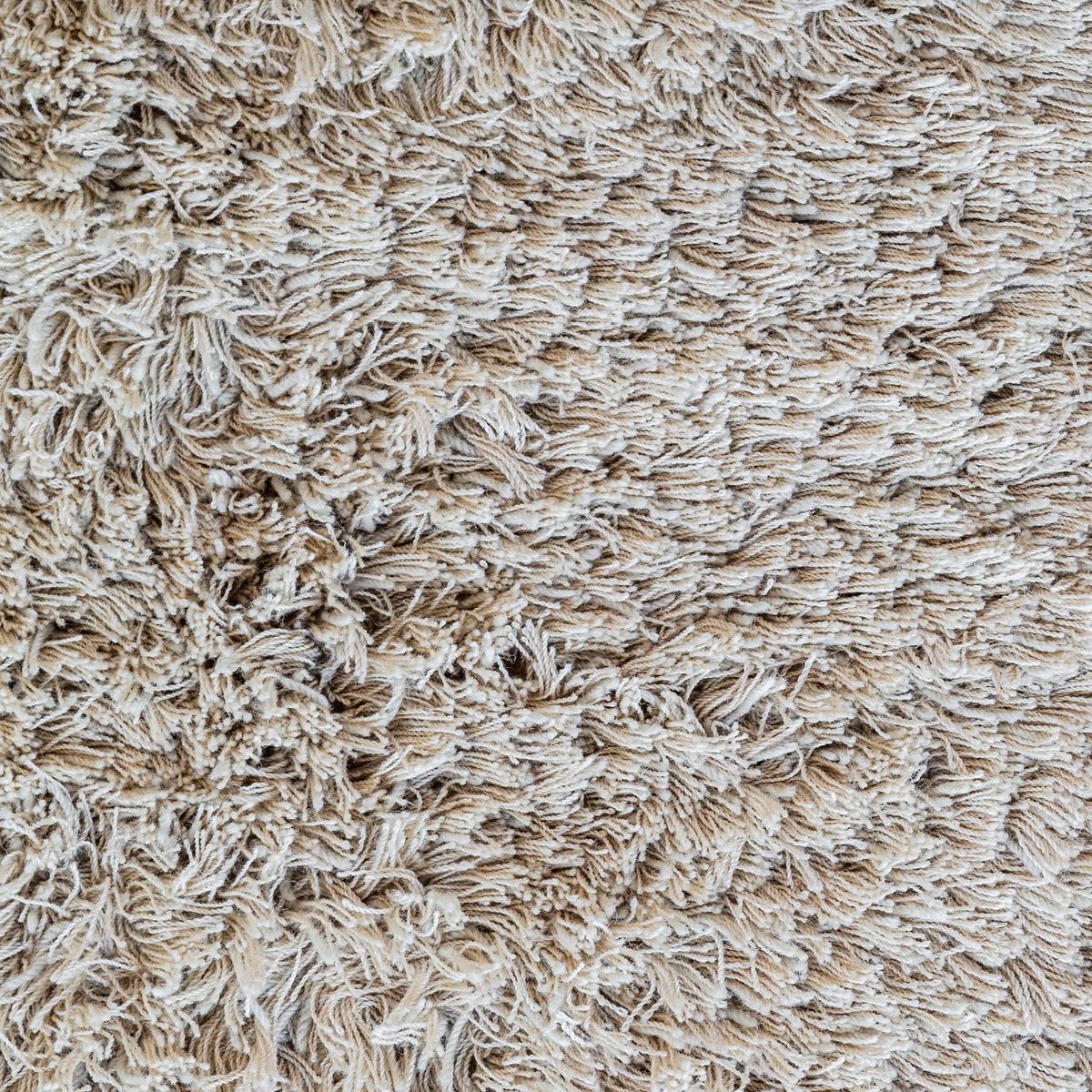 Massimo Rya Soft Beige Hochflor Wollteppich, Detail des hohen Flors