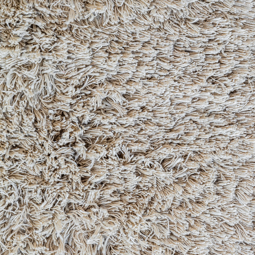 Massimo Rya Soft Beige Hochflor Wollteppich, Detail des hohen Flors