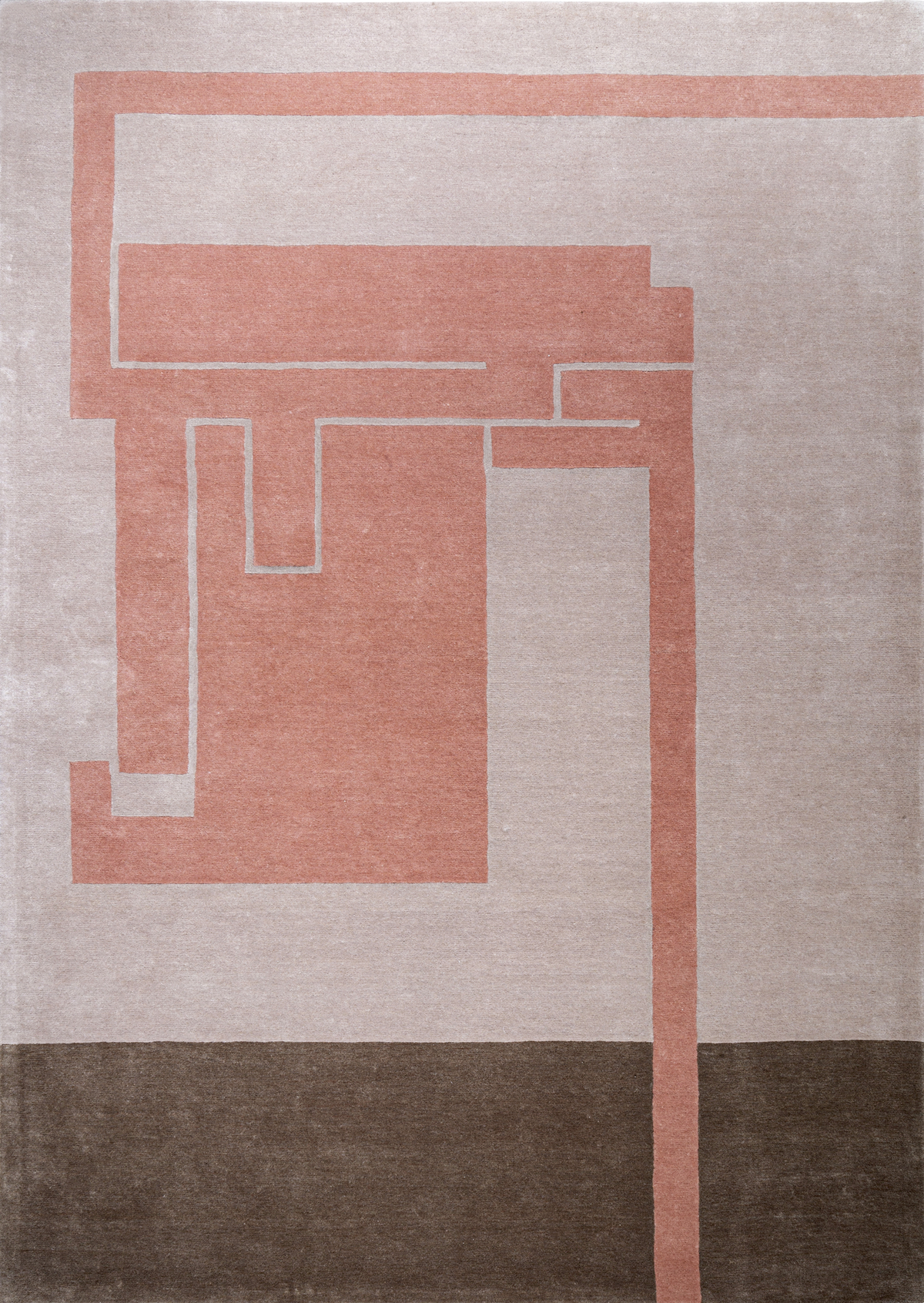 Massimo Structures Fragment 3 rosa Teppich, Draufsicht
