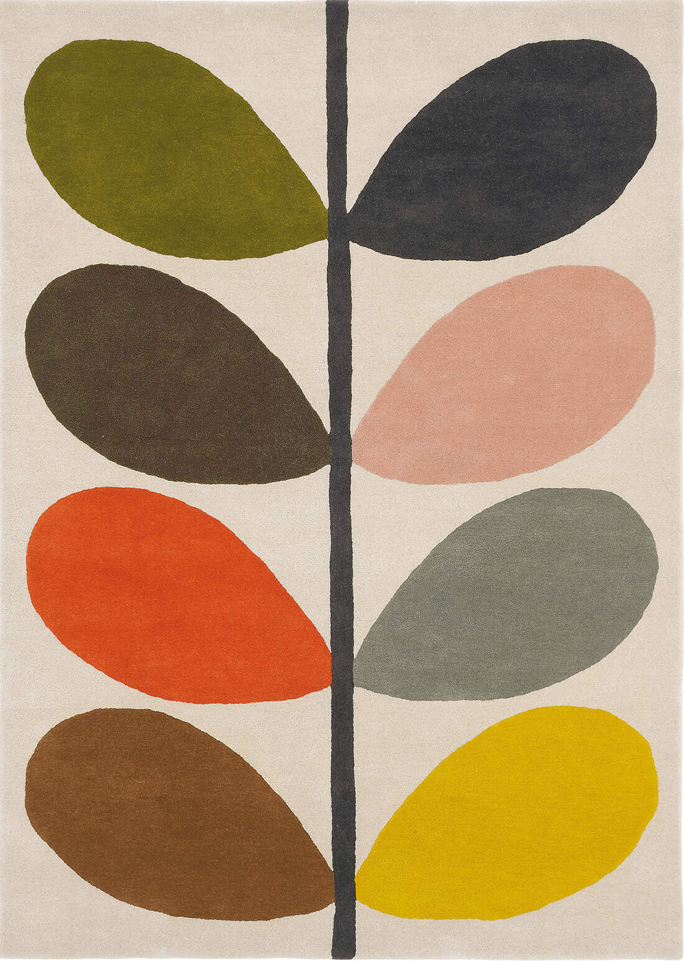 Orla Kiely Giant Multi Stem hand-tufted wool rug with vibrant multicolor botanical pattern - retro modern design
